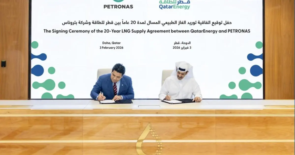 توقيع أول اتفاقية توريد طويلة الأجل للغاز بين قطر وماليزيا