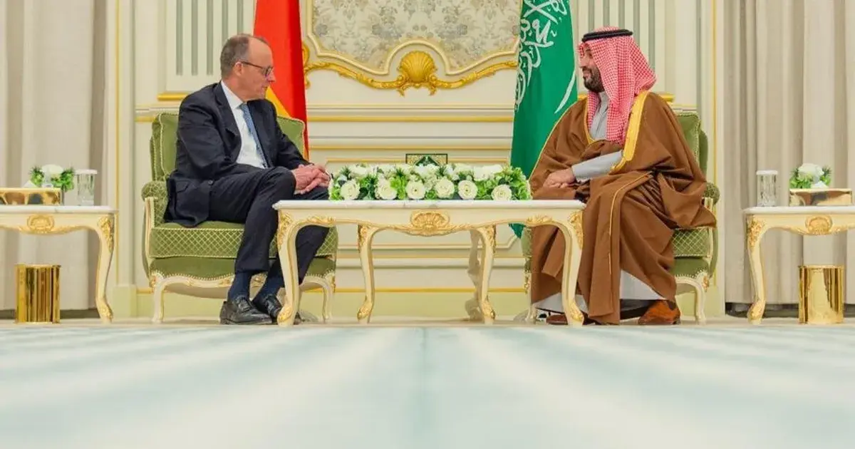 ولي العهد السعودي يستقبل المستشار الألماني في الرياض