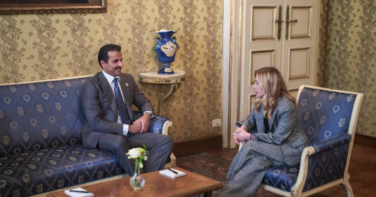 أمير قطر يبحث مع رئيسة وزراء إيطاليا تعزيز التعاون الثنائي
