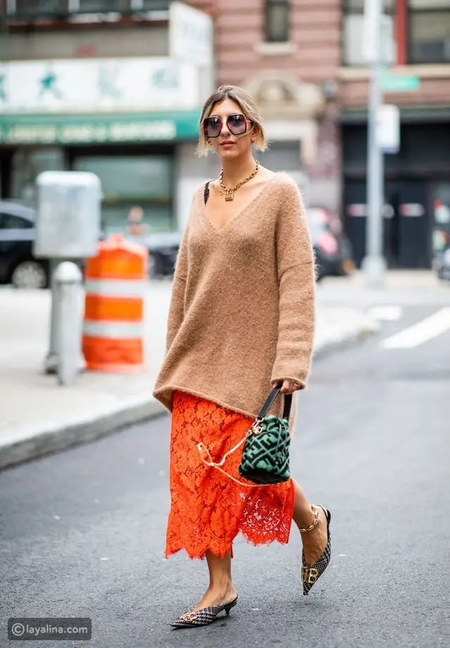 طرق تنسيق الملابس الدانتيل هذا الشتاء