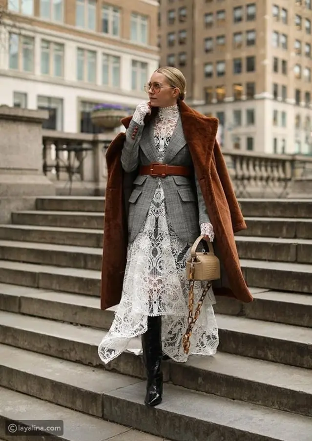 تنسيقات الفساتين الدانتيل لإطلالة عصريّة وغير تقليدية