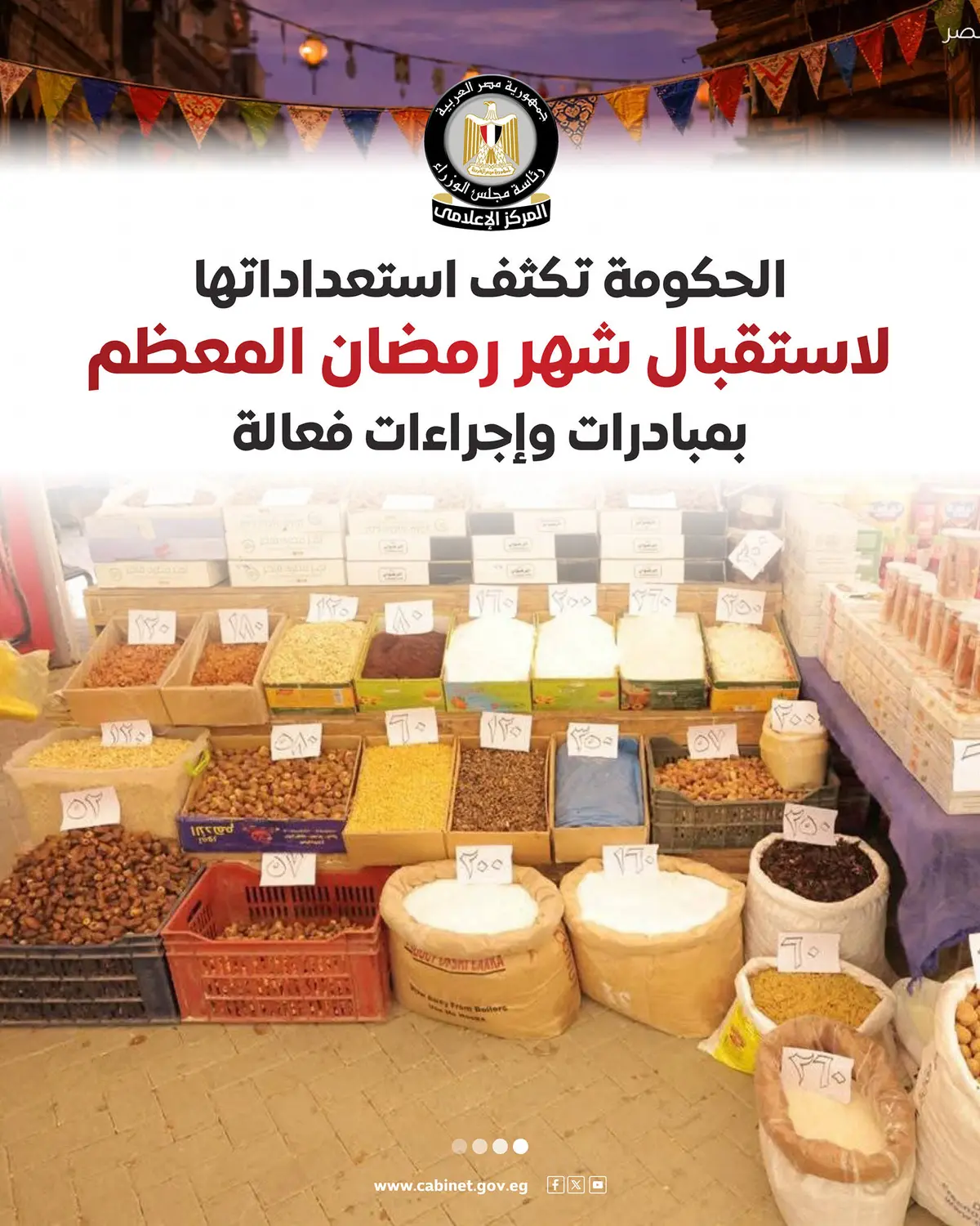 الحكومة تكثف استعداداتها لاستقبال شهر رمضان المعظم - أموال الغد