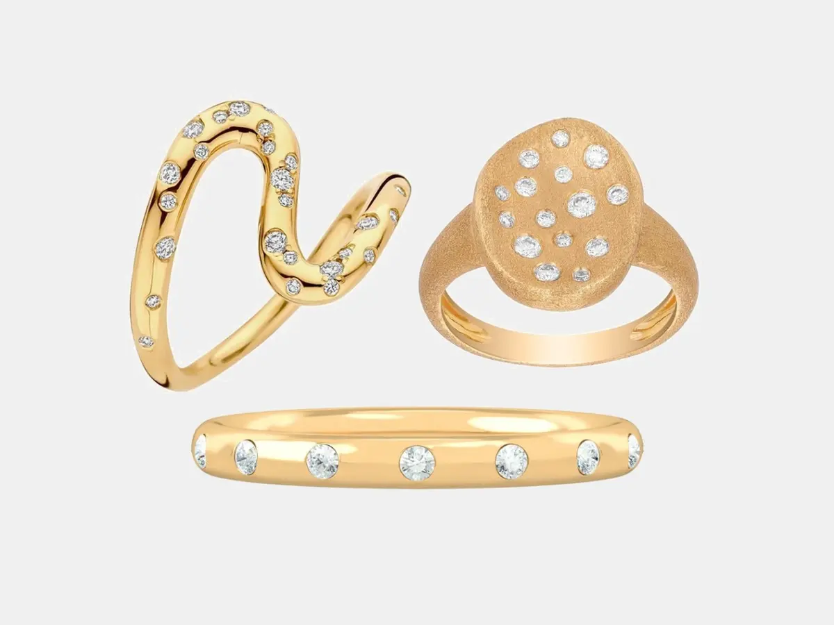 الترصيع الغاطس Flush Setting.. عندما يندمج الألماس في المعدن بأناقة هادئة