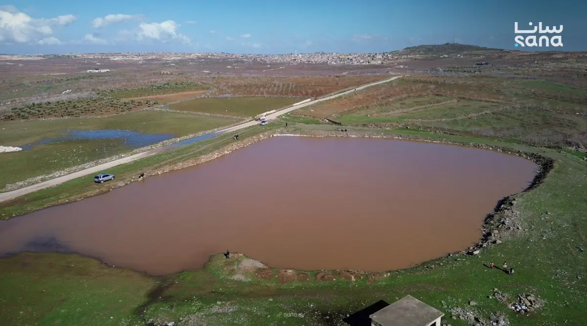 لقطات للتجمع المائي المعروف بـ رام كنصفرة في ريف إدلب الجنوبي.