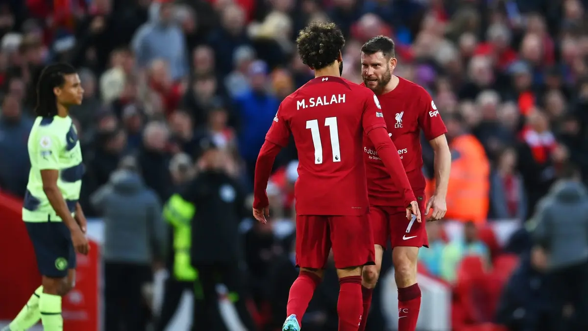 صلاح يتفاعل مع إنجاز فردي لجيمس ميلنر في البريميرليغ