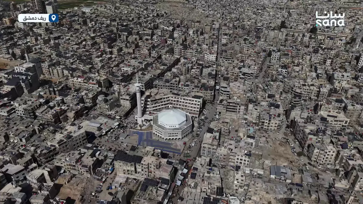 افتتاح جامع دوما الكبير بريف دمشق بعد ترميمه وتأهيله