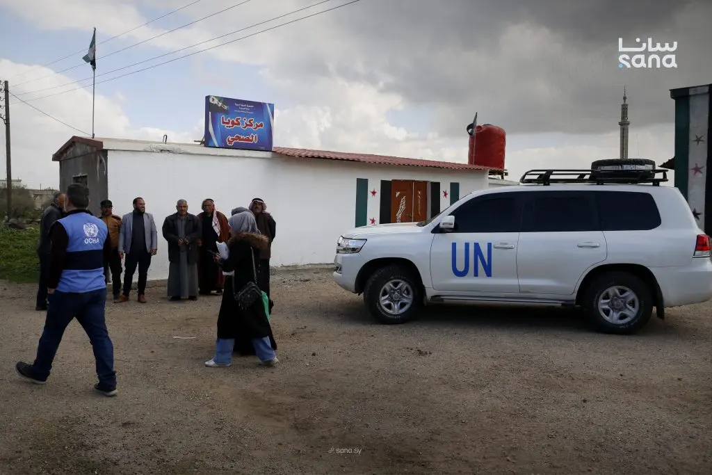 جولة لوفد من المنظمات الدولية في منطقة حوض اليرموك بريف درعا