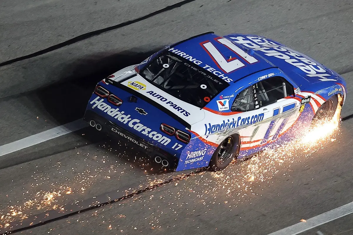 Corey Day crashes, goes a lap down, somehow matches career-best finish