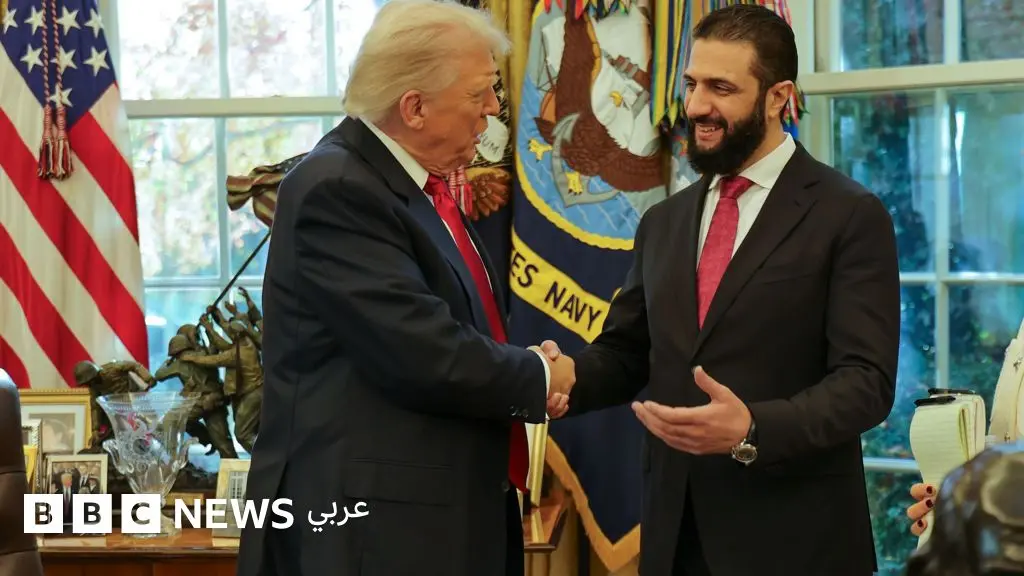 دونالد ترامب عن أحمد الشرع: "وضعته بنفسي هناك"، وسط تهديد تنظيم الدولة بمرحلة جديدة من الهجمات - BBC News عربي