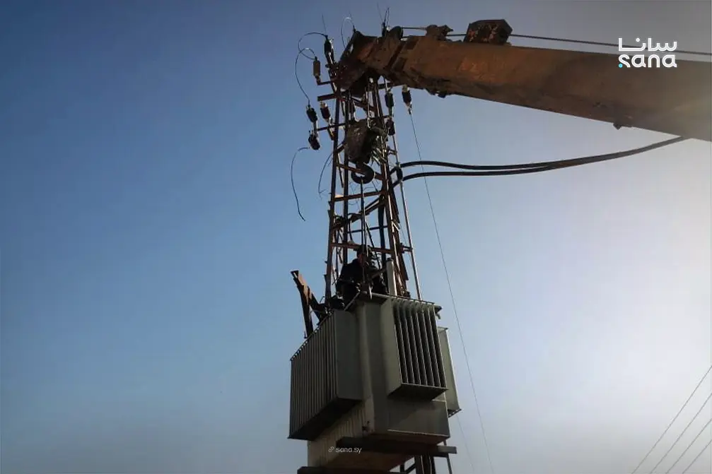 تركيب 3 محولات وزيادة استطاعة عدة مراكز تحويل كهربائية بريف دمشق