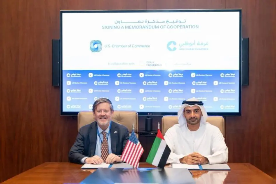 شراكة اقتصادية بين غرفتي أبوظبي و«التجارة الأمريكية»