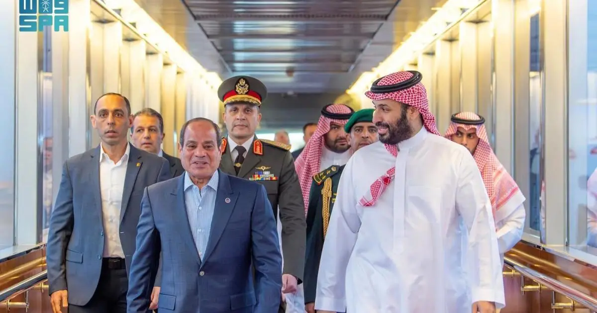 ولي العهد السعودي يستقبل الرئيس المصري في جدة