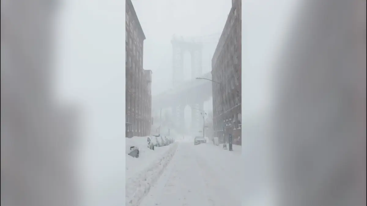 الثلوج تتساقط بكثافة على مدينة نيويورك.. شاهد كيف اكتست باللون الأبيض