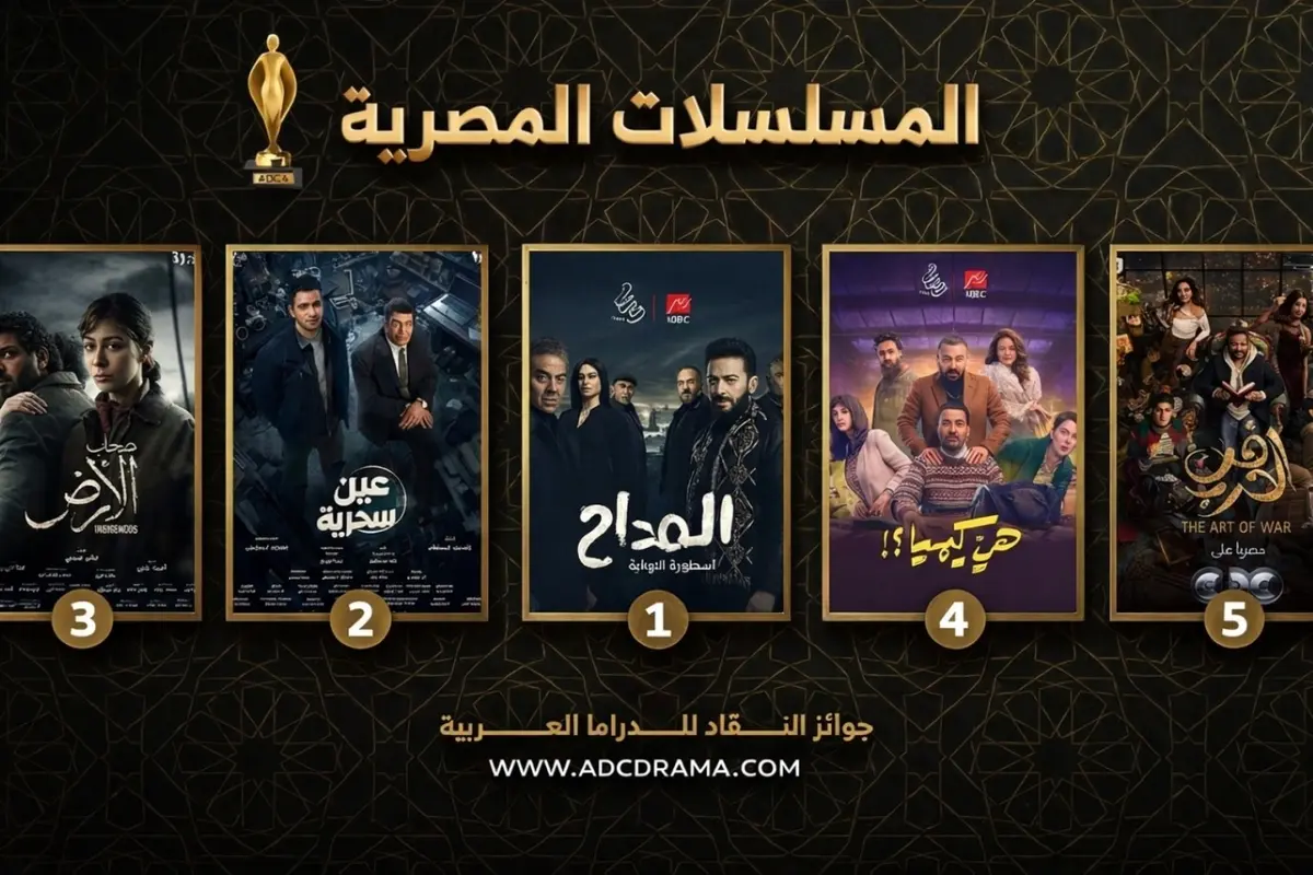 المداح يتصدر المسلسلات المصرية لرمضان 2026.. مفاجأة في تصويت جوائز النقاد للدراما العربية