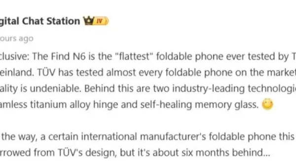 Oppo Find N6 يقترب.. أنحف وأخف هاتف قابل للطي في طريقه للأسواق