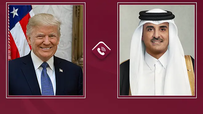 الرئيس الأمريكي يبحث مع أمير قطر التطورات المتسارعة في المنطقة