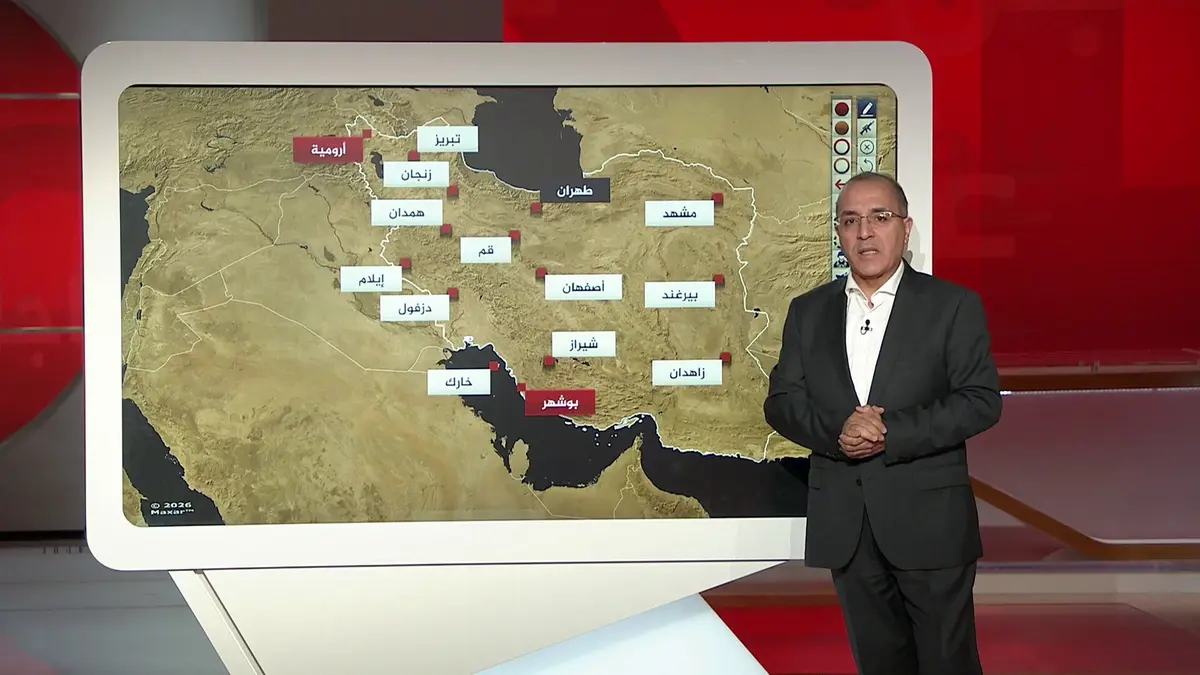 بالخريطة التفاعلية.. توسُّع الهجمات على إيران واستهداف مواقع حساسة بإسرائيل