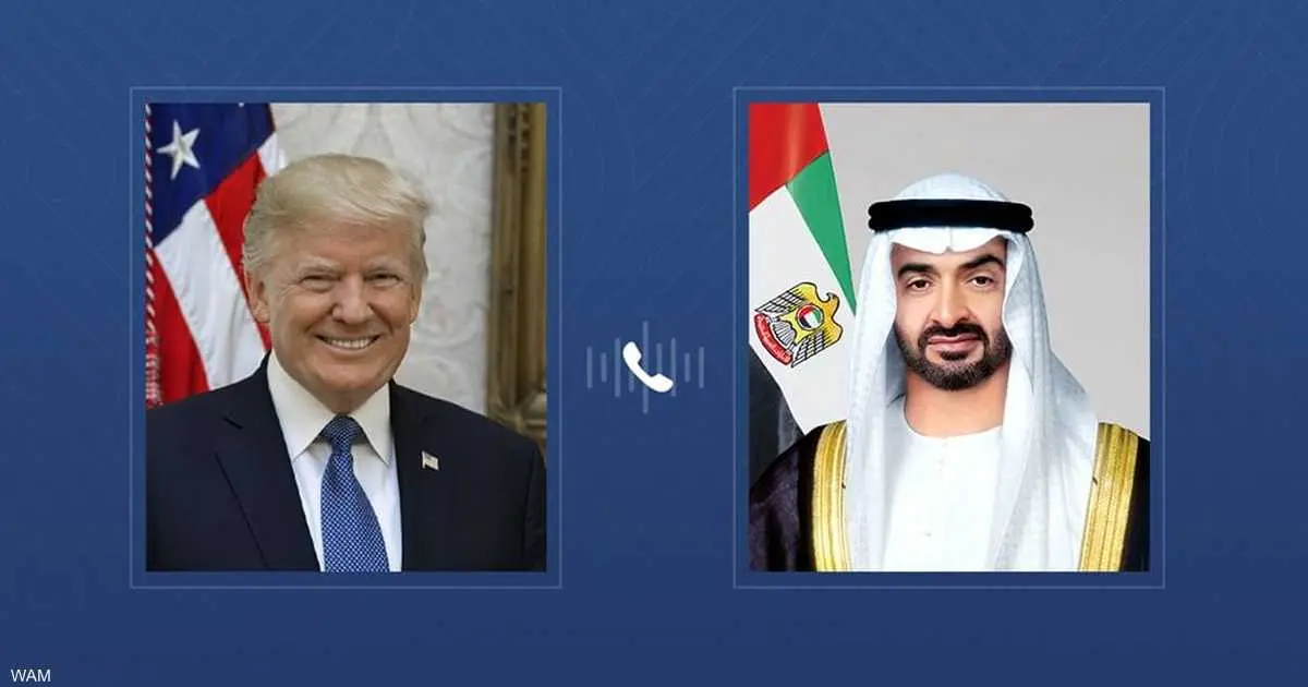 محمد بن زايد يبحث هاتفيا مع ترامب "الاعتداءات الإيرانية"