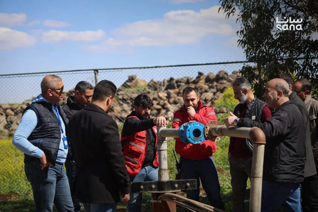 محافظة السويداء تجري تشغيلاً تجريبياً لبئر بلدة المزرعة بعد إعادة تأهليه