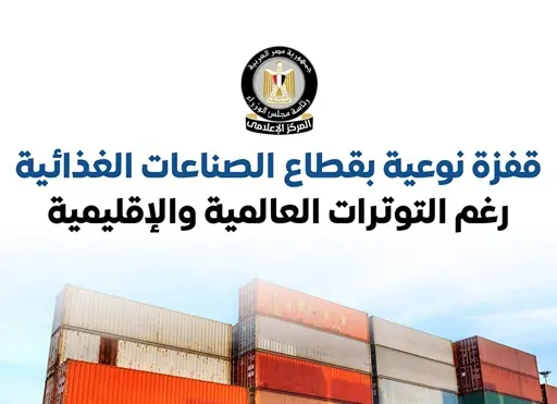 «مجلس الوزراء»: صادرات الصناعات الغذائية ترتفع إلى 6.3 مليار دولار في 2024/2025..انفوجراف