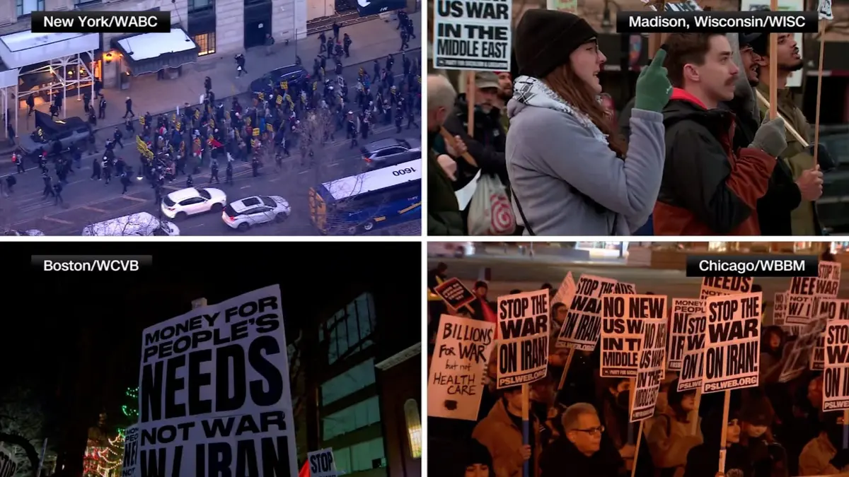 الحرب تُشعل الاحتجاجات والمظاهرات في جميع أنحاء الولايات المتحدة