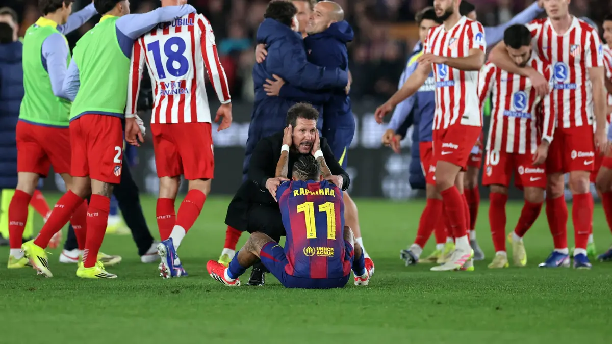 تصرف "لافت" من سيميوني مع رافينيا بعد إقصاء أتلتيكو لبرشلونة في الكأس