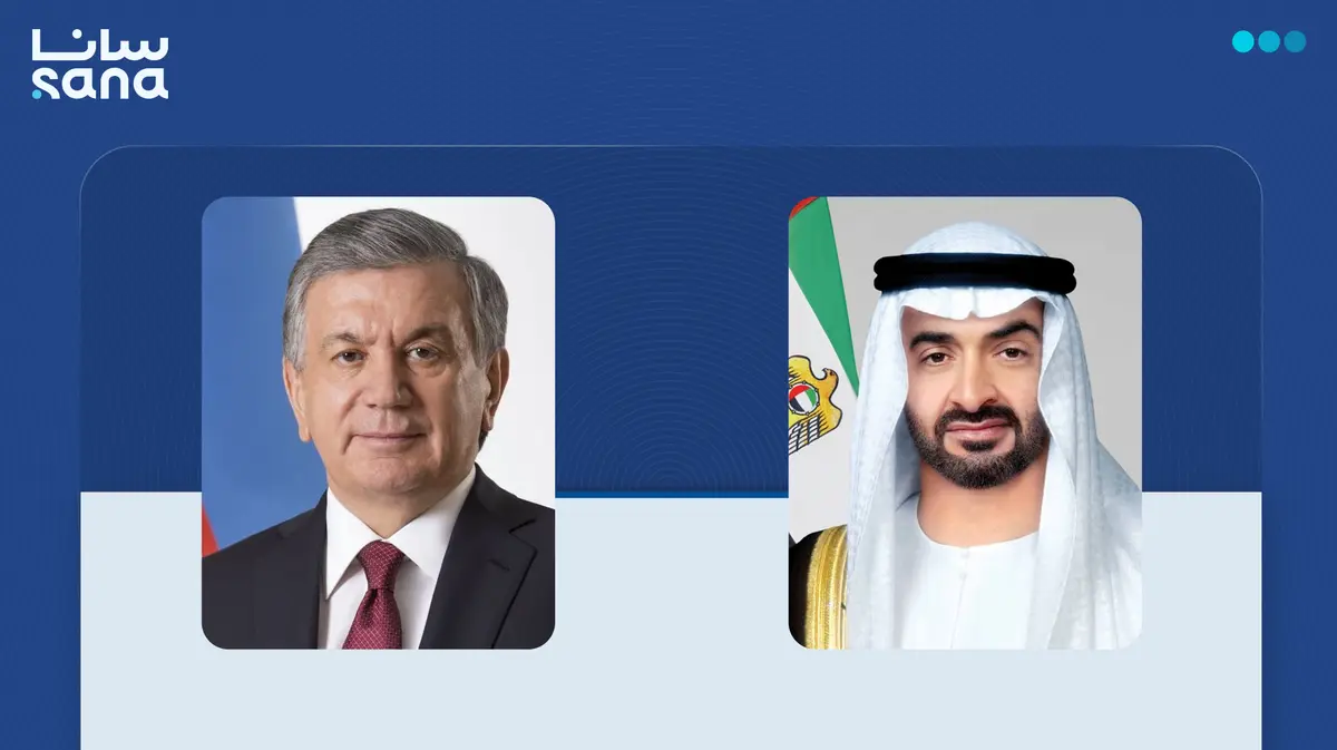 الرئيسان الإماراتي والأوزبكي يبحثان هاتفياً التطورات في المنطقة وضرورة وقف التصعيد