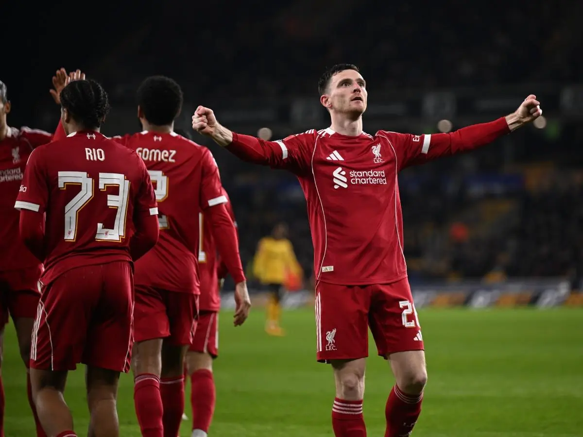 روبرتسون يسجل هدف ليفربول الأول أمام ولفرهامبتون