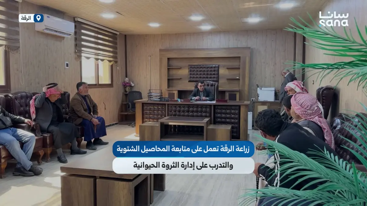 زراعة الرقة تعمل على متابعة سلامة المحاصيل الشتوية وتدريب الكوادر على إدارة الثروة الحيوانية