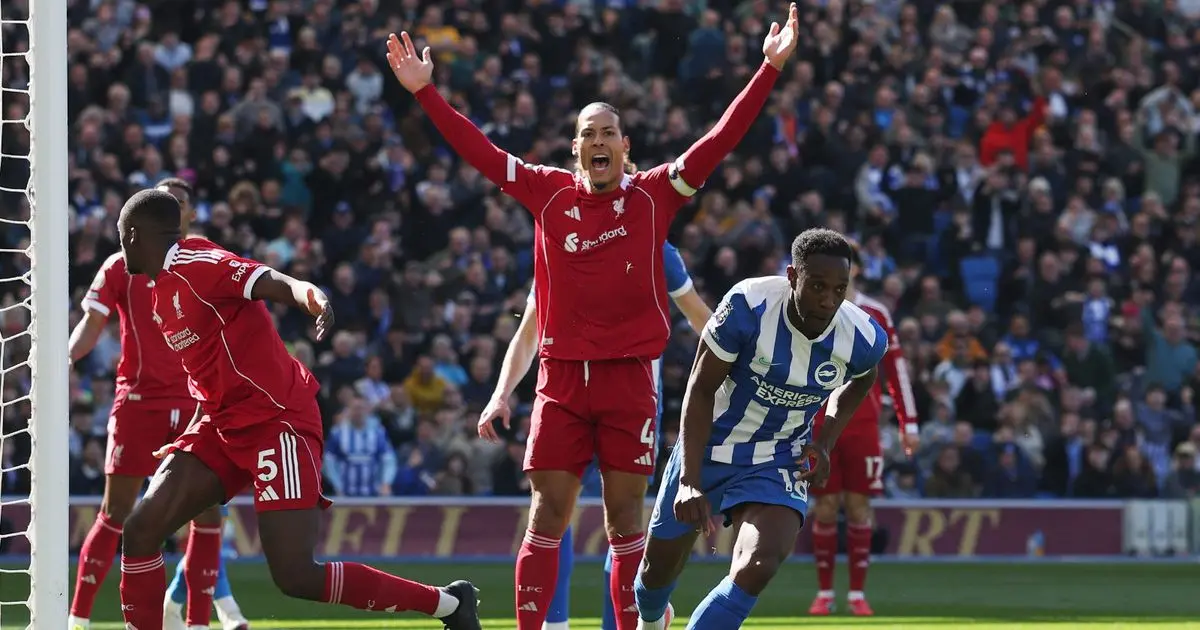 أرقام سلبية لليفربول بعد هزيمته العاشرة بالدوري الإنجليزي أمام برايتون