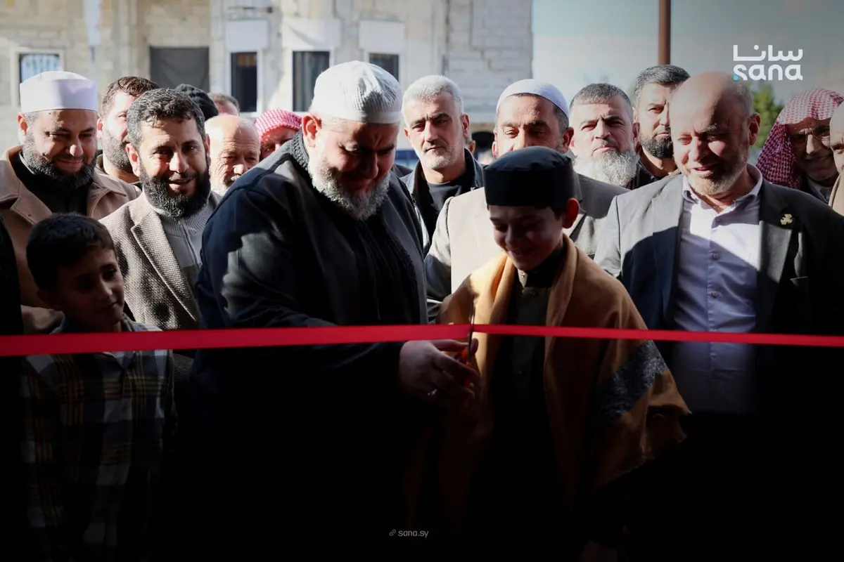 افتتاح مسجد "المحسنين" في ناحية مورك بريف حماة الشمالي بعد إعادة بنائه