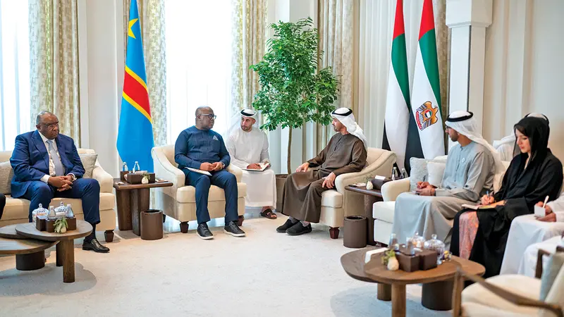 رئيس الإمارات يبحث مع رئيس الكونغو الديمقراطية العلاقات الثنائية والتطورات الإقليمية