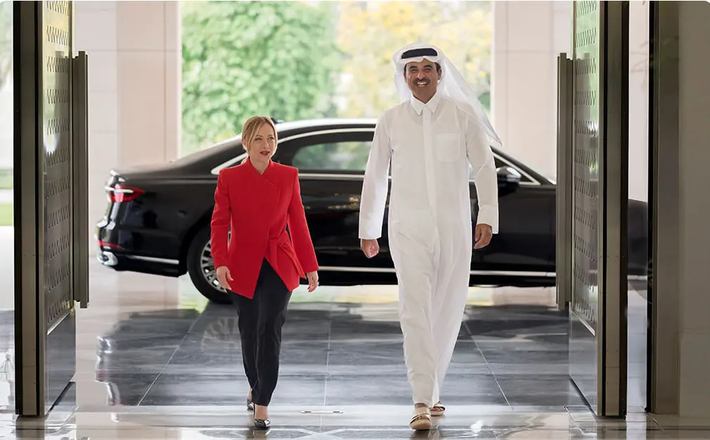 أمير قطر ورئيسة وزراء إيطاليا يبحثان الأوضاع الإقليمية والدولية